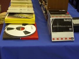 Scotch - Ampex - TDK - Teac - Maxell & other 10" metal reels some new in the box - some have recordings - some empty reels - there is an arsenal of 7" reels some metal & some new in the box - plus vintage metal can's 7" reels 