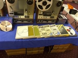 Scotch - Ampex - TDK - Teac - Maxell & other 10" metal reels some new in the box - some have recordings - some empty reels - there is an arsenal of 7" reels some metal & some new in the box - plus vintage metal can's 7" reels 