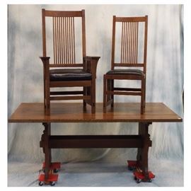 Stickley Furniture Co. Dining Table and Chairs