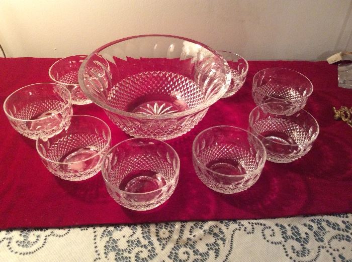 Waterford Colleen large bowl with 8 smaller bowls