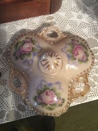 Fenton hand painted covered dish
