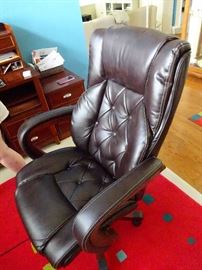 desk chair brown leather