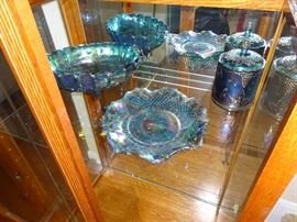 blue carnival glass
