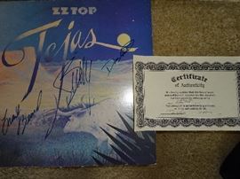 ZZ Top Autographed album with COA