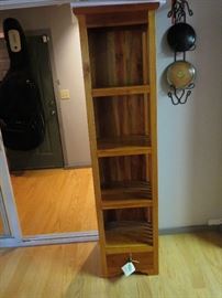 Bookcase made from reclaimed river wood.