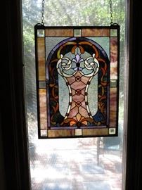 Several pieces of stained glass.