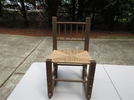 Mission style child's rocker.