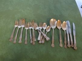 Silver plate flatware.