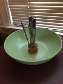 Mid Century Nut Cracker and Bowl