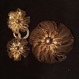 Vintage Pin and Earing