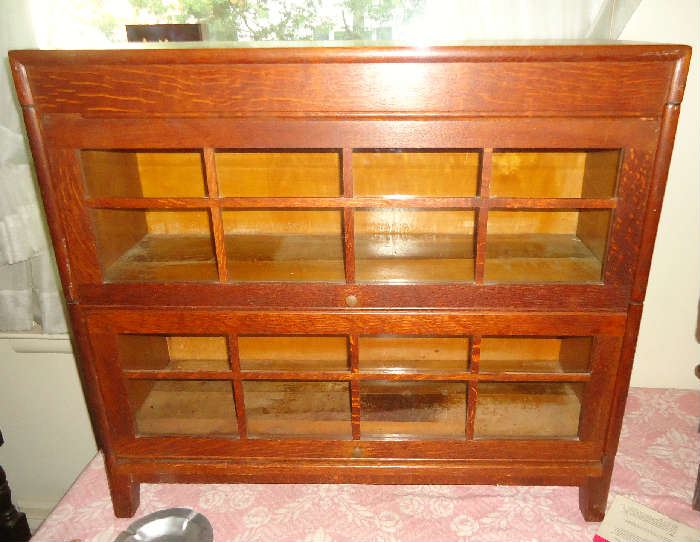 Antique Lawyer's Stackable Bookcase, two levels