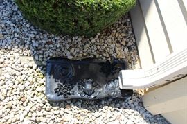 cast iron downspout catch - lol!  