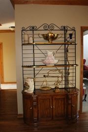 Thomasville Bakers Rack atop cabinet