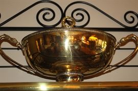 Signed by the artist - huge covered brass bowl