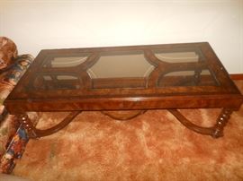Glass top coffee table