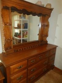 Matching triple dresser & mirror