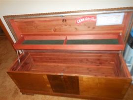 Cedar chest interior