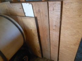 Partial sheets of plywood