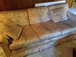 silk covered couch, pink. $50