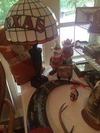 University of Texas stain glass lamp