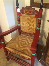 Colorfully painted arm chair