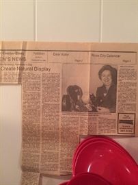 Dixie  was featured in the Tyler paper (Feb. 14, 1984) because of her heart collection