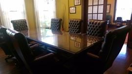 Handsome conference table with 8 chairs (located at another site)