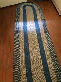 Blue & white braided runner