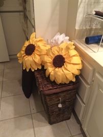 Three cheerful sunflowers