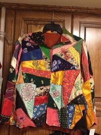Crazy quilt fabric jacket