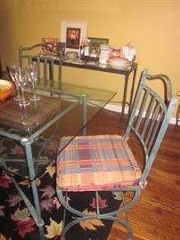 Metal chairs, matching kitchen table 