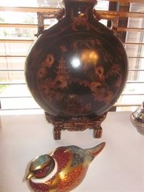 Asian Vase, Royal Crown Derby Gold Stopper 