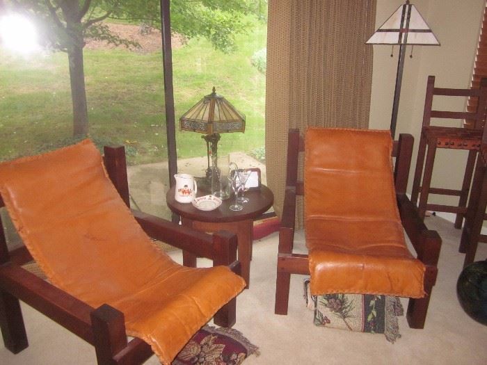 Argentinean Leather sling chairs 