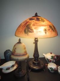 Dale Lamps, Tiffany Style Reverse Painted Shades 