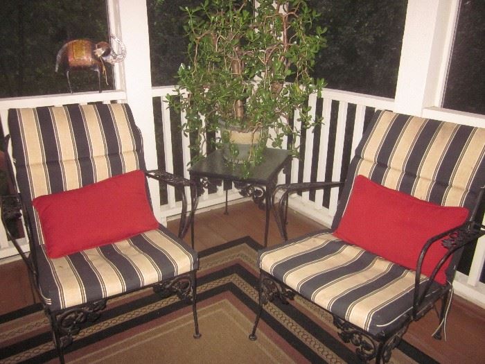 Wrought Iron Patio set, chairs, table, sofa 