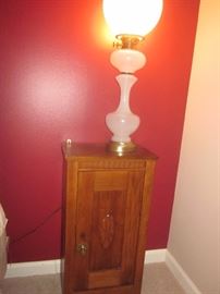 Antique Medicine Cabinet, antique lamp