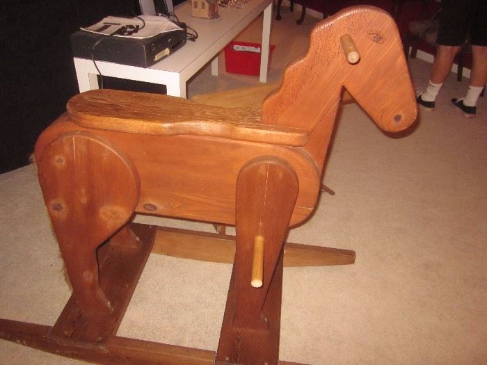 large wood rocking horse 