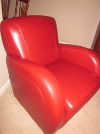 Swivel Red leather chair, Dania