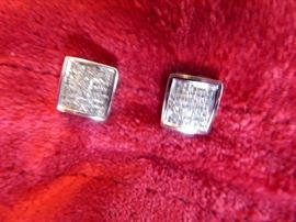 007 14k, pave set diamond ear studs