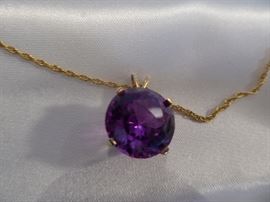 016 purple topaz, 14k pendant