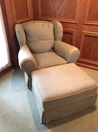 Take this lovely chair and ottoman home. The perfect respite for reading or relaxing after a hard day at work :-)