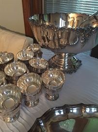 One of the many monumental silverplate pieces. Get ready for the holidays! This Grand Baroque punch set is large enough to serve your family, friends, and neighbors! Uber elegant!!!