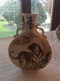 Japanese hand painted vase. Interesting and unique.