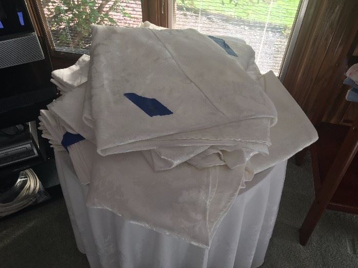 An assortment of table linens and napkins.