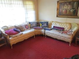 French Provincial sectional sofa