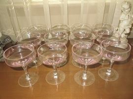 Unique pink glass stemware