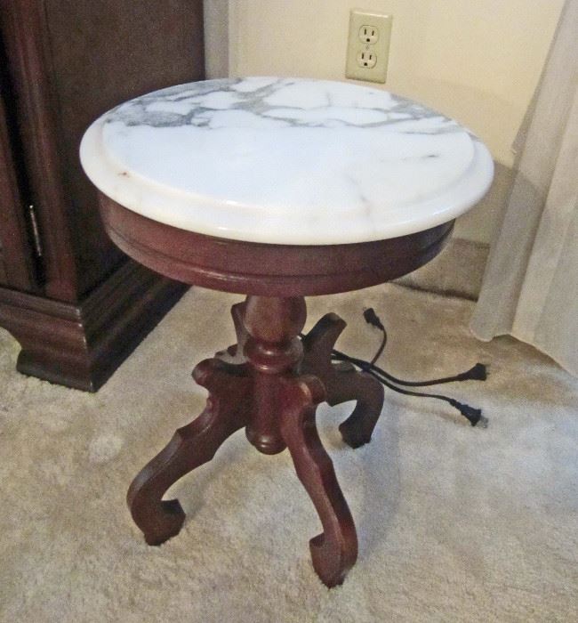 Victorian marble top tea table (one of two)
