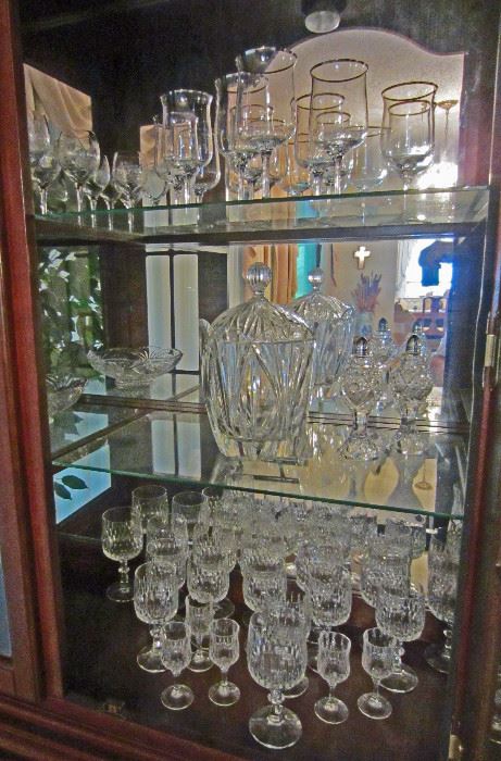 Stemware  and glass in ETHAN ALLEN china cabinet