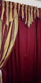 drapes, 4 panels, topper