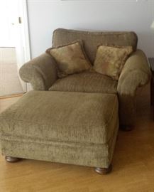 fabric chair and a half